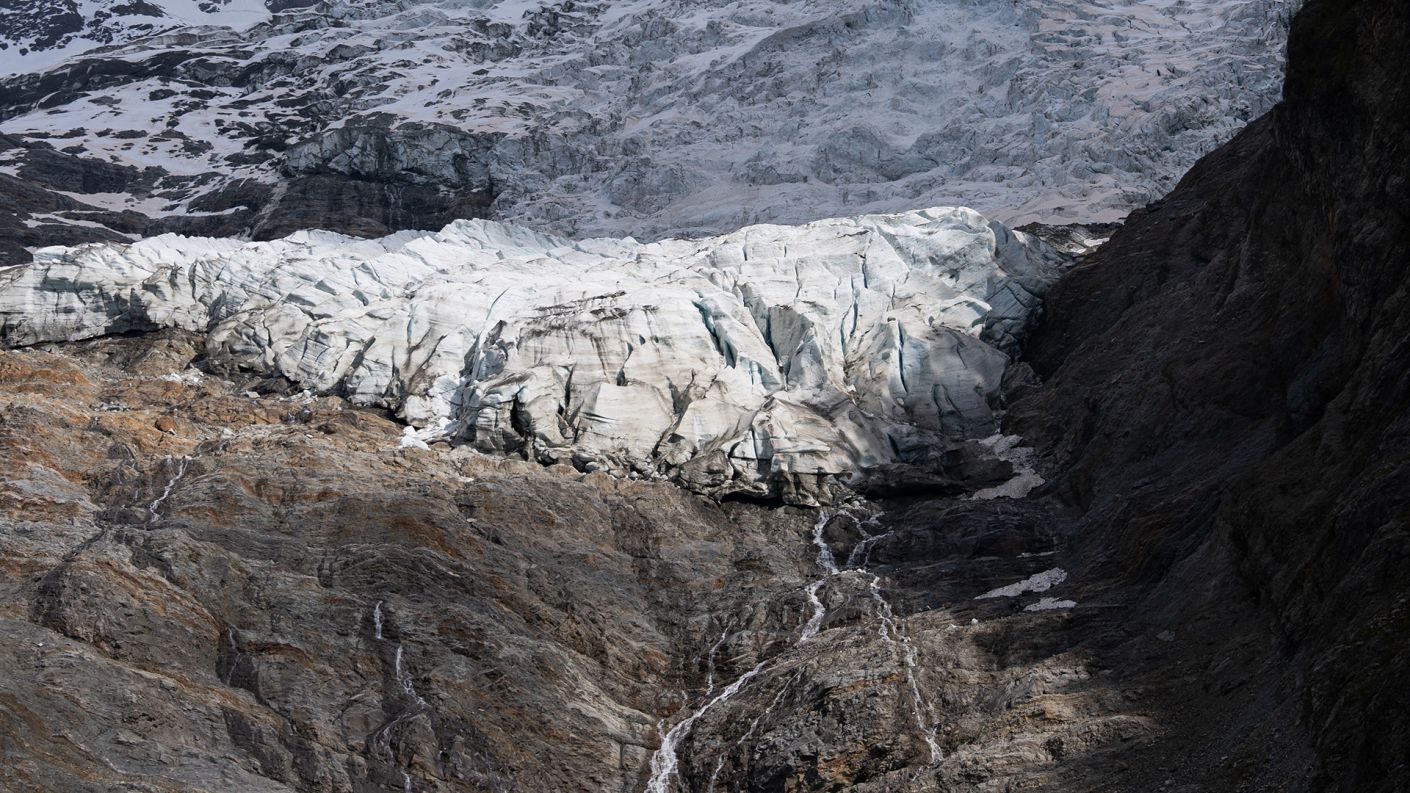 Photographie aérienne, glacier, Chamonix, Les Bossons